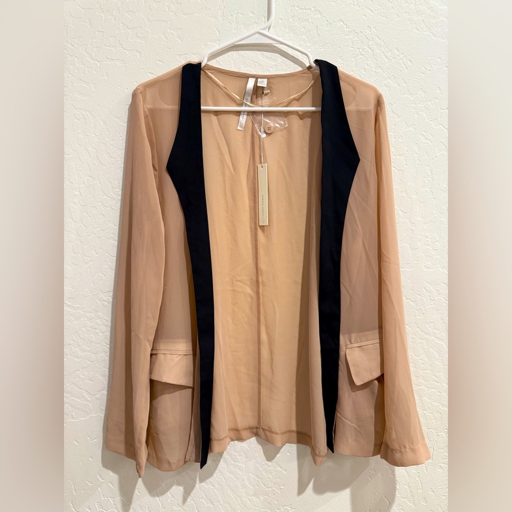 NWT Lauren Conrad sheer open blouse size 14